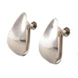 Pair of Georg Jensen silver earrings by Nanna Ditzel , Georg Jensen oval mark to reverse and '925S
