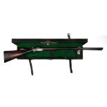 Williams and Powell 10 bore percussion double barrel sporting gun, Damascus barrels bearing