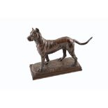 19th century bronze Great Dane signed Valton. 29 x 28 cm. For condition reports go to www.