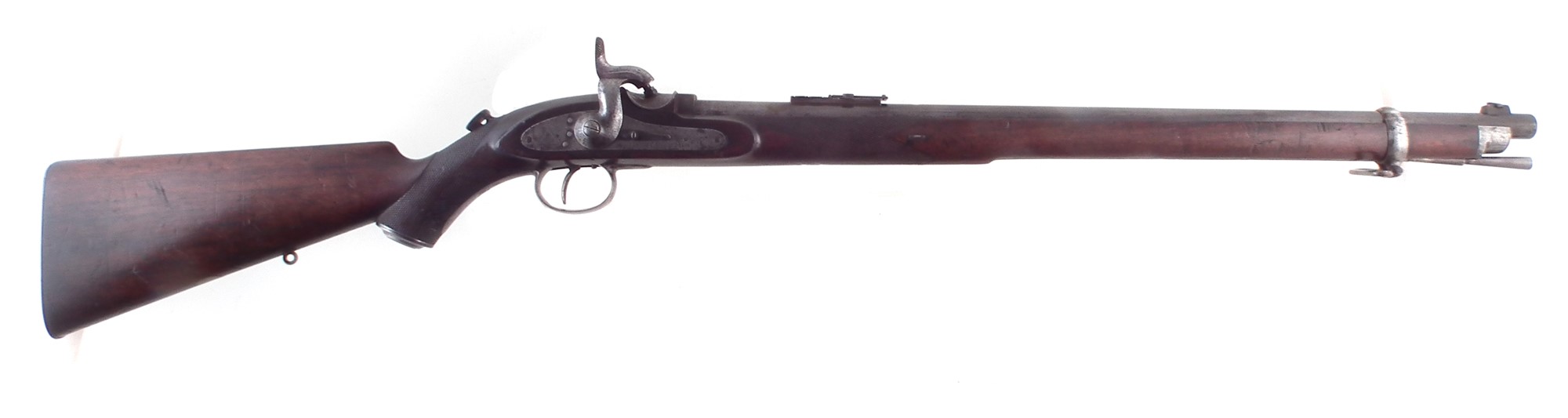 Westley Richards .450 Monkey Tail breech loading percussion carbine, serial number 7103, with