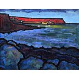 Malcolm Croft (1964-), "Looking towards St. Bees", signed, titled on verso, oil on canvas, 59.5 x