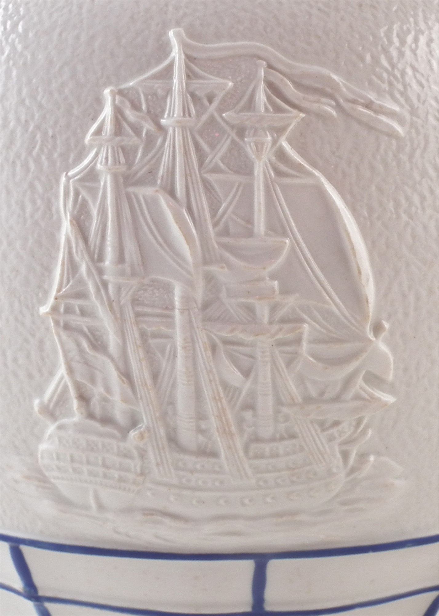 Staffordshire Lord Nelson commemorative jug, sprig moulded with a tall ship below the spout, the - Image 2 of 8