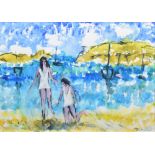 Brian Dobson, 20th century, "San Tropez", signed, titled on verso, watercolour, 51.5 x 72cm, 20.25 x