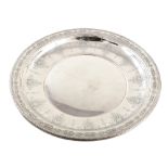 American sterling silver dish by Towle, embossed floral decoration to outer rim, marks to base '