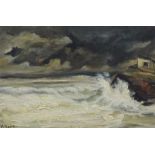Villard, 20th century, Coastal scene with house, signed, titled and dated 1947 on verso, oil on