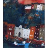 Caroline Bailey (1953-), Harbour scene, signed, mixed media, 53 x 47cm, 21 x 18.5in. Artists' Resale