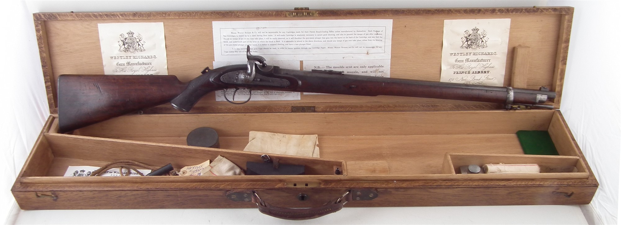 Westley Richards .450 Monkey Tail breech loading percussion carbine, serial number 7103, with - Image 13 of 17