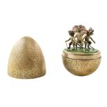 Stuart Devlin Surprise silver-gilt egg, hollow textured gilt egg measuring approx. 7cm high, stamped