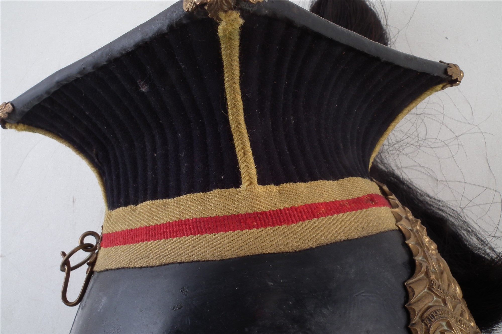 Sixteenth Lancers chapska helmet or lance cap , with elaborate front plate, below reeding and yellow - Image 5 of 12