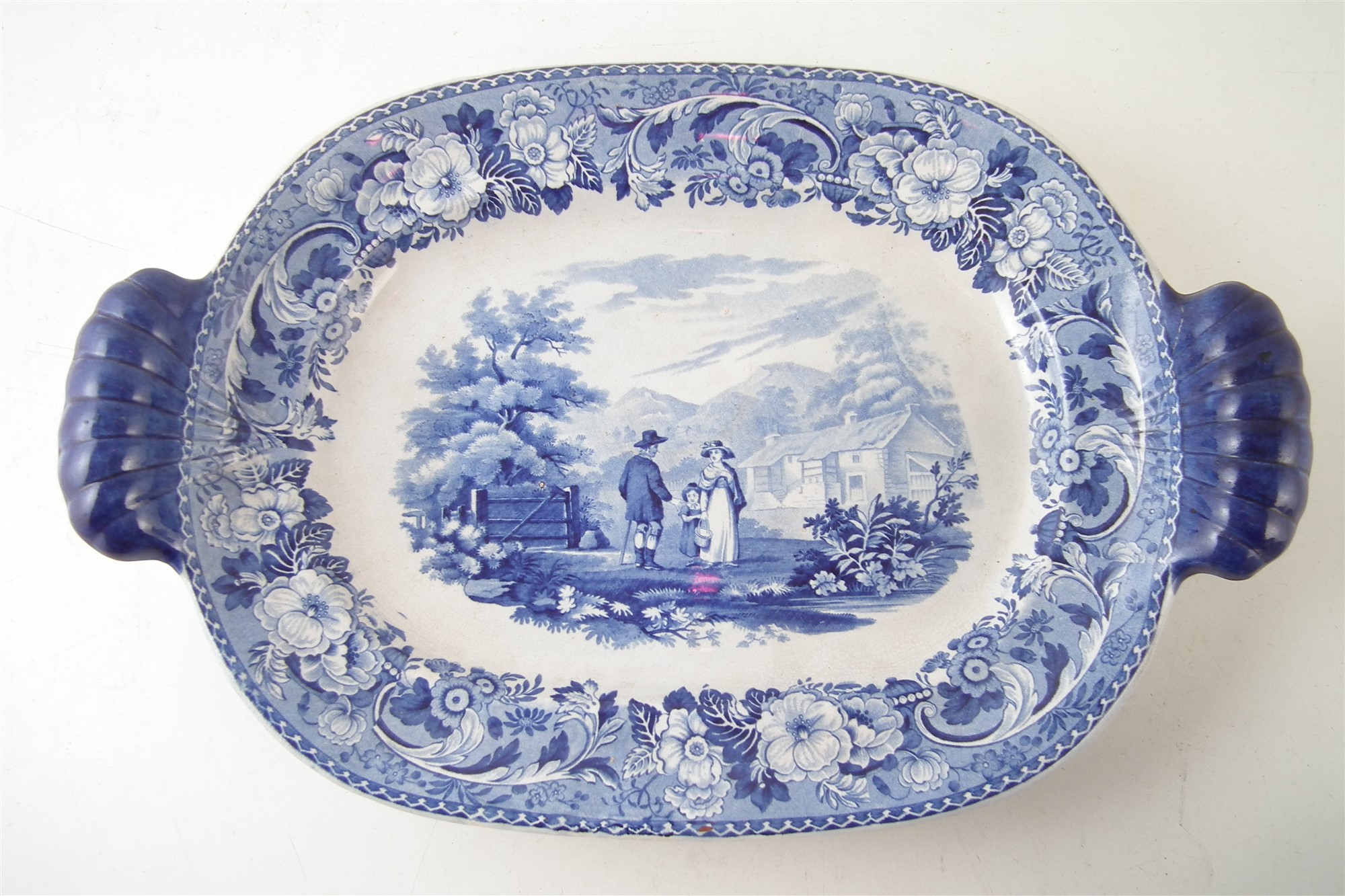 Bathwell and Goodfellow blue transfer tureen and cover with similar stand, printed with Rural - Image 9 of 11