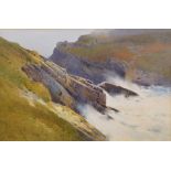 Arthur Tucker R.B.A. (1864-1929), "Tintagel, Cornwall", signed, with gallery label on verso,