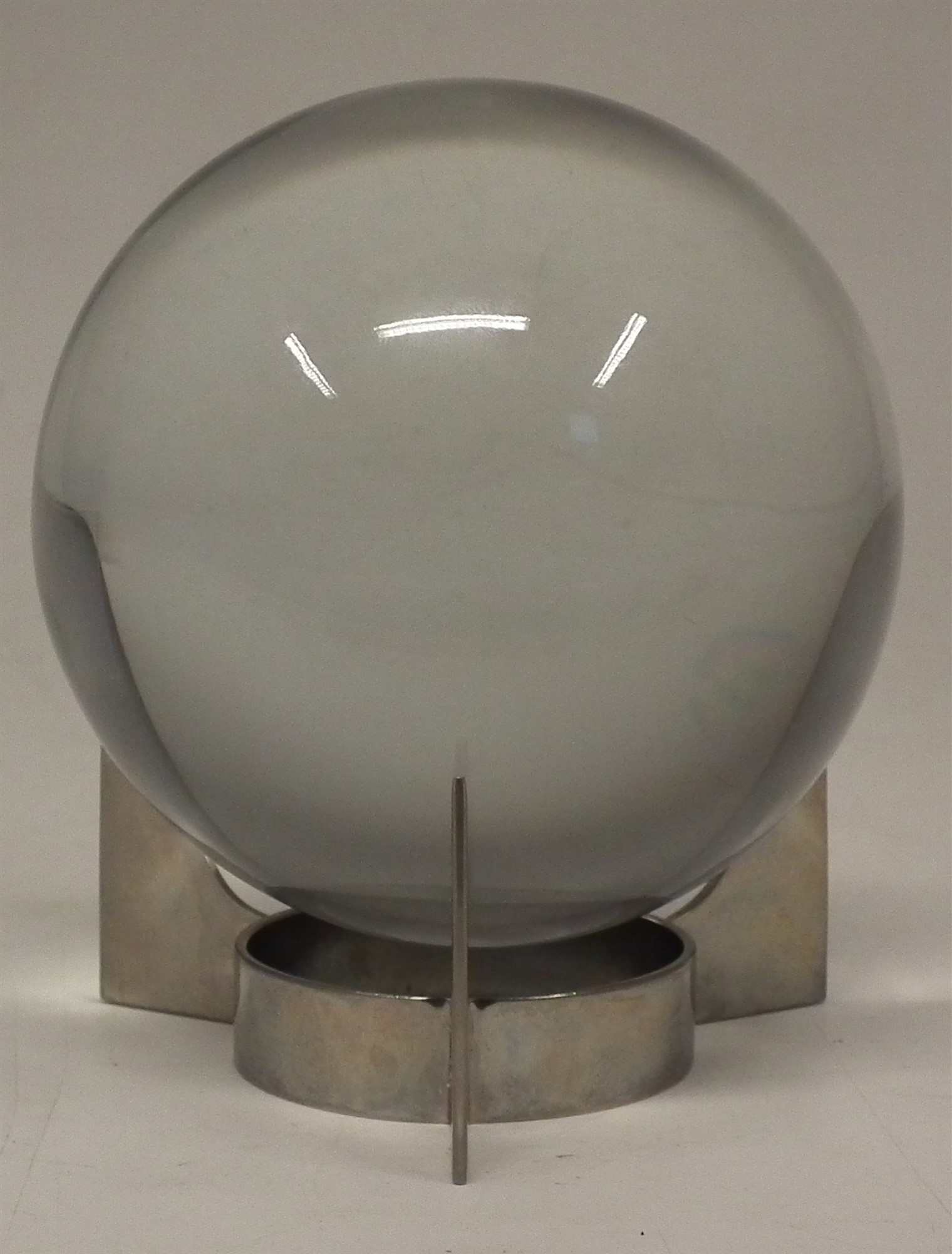 Baccarat Sirius Crystal Ball on nickel plated stand, both pieces marked with the Baccarat logo (2) - Image 2 of 4