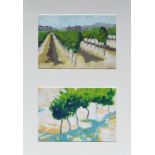 Graham Lee (1953-), "Vineyards, Provence II and V", both signed and dated '99, titled on artist's