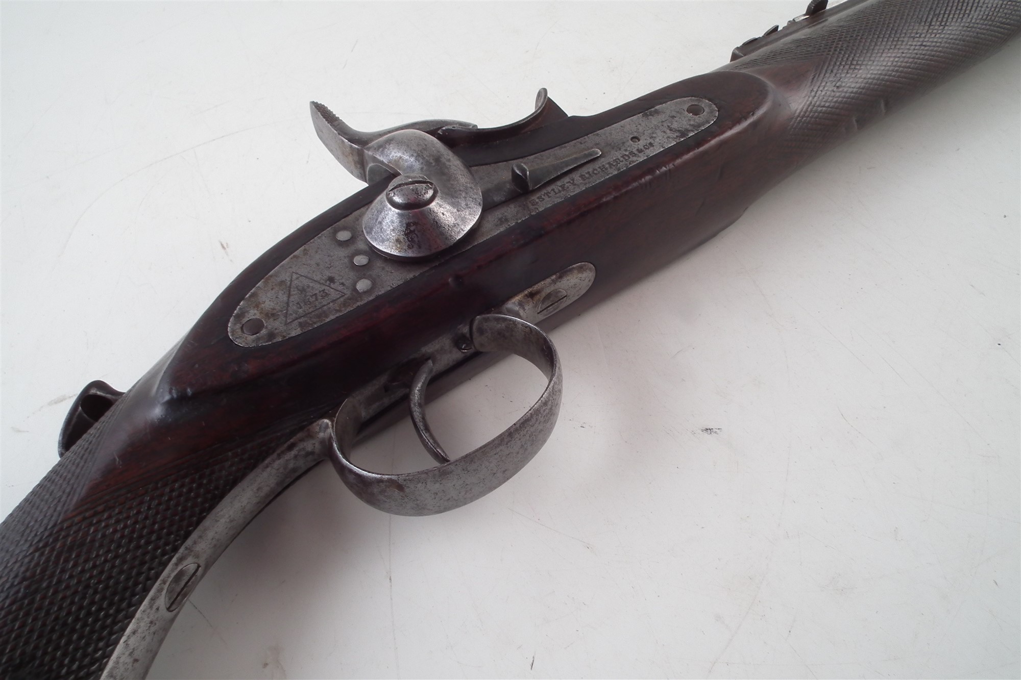 Westley Richards .450 Monkey Tail breech loading percussion carbine, serial number 7103, with - Image 11 of 17