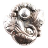 Georg Jensen blooming floral silver brooch , measuring approx. 33mm x 33mm, the reverse stamped with