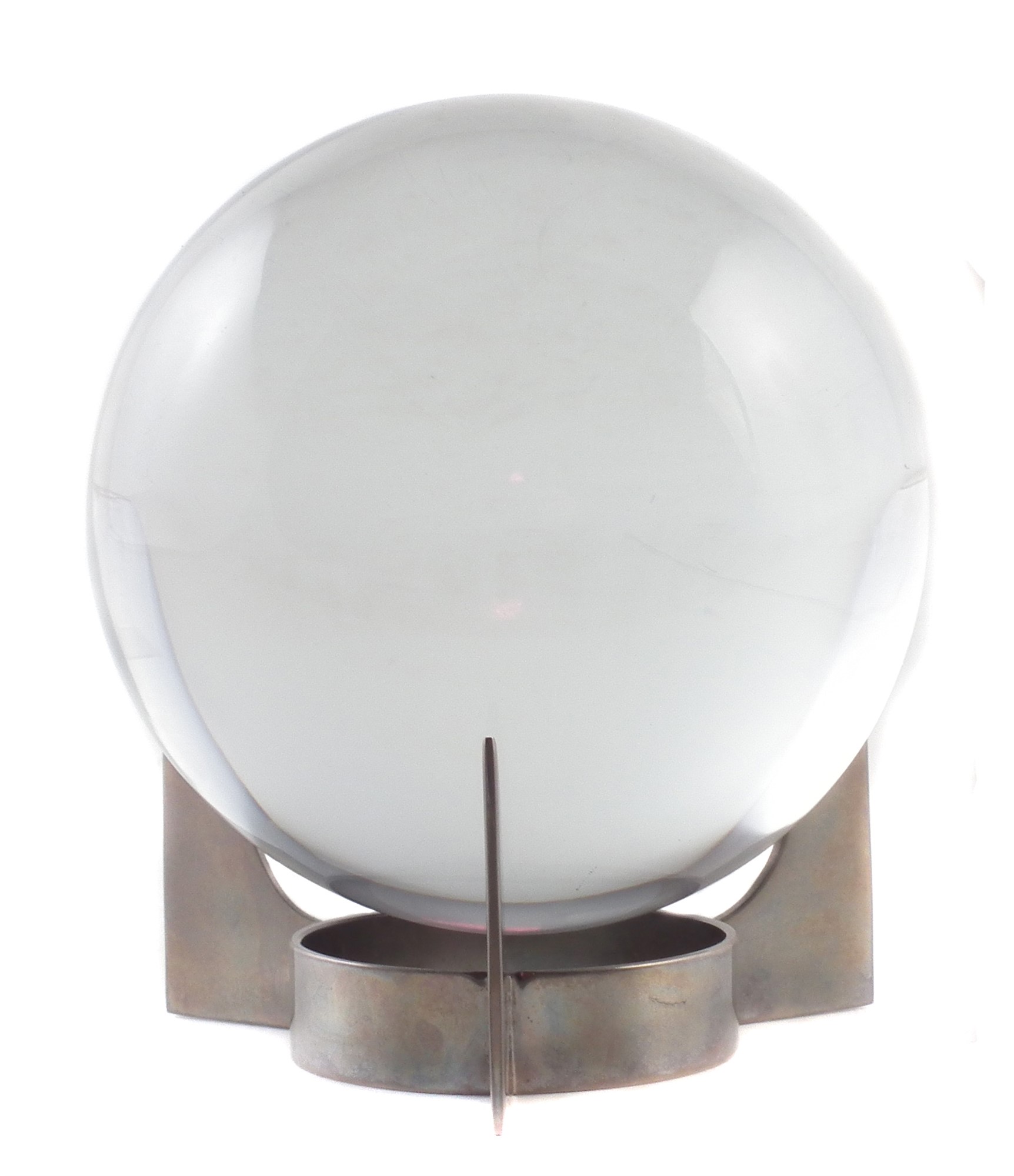 Baccarat Sirius Crystal Ball on nickel plated stand, both pieces marked with the Baccarat logo (2)