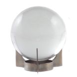 Baccarat Sirius Crystal Ball on nickel plated stand, both pieces marked with the Baccarat logo (2)