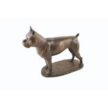 A cast bronze of a boxer signed Prof. Dehler. 31 x 26cm. For condition reports go to www.