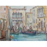 Peter Shackleton (b.1933), "Working Boats, Venice", signed, titled and dated 2010 on verso,