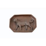 A bronze relief plaque of a mastiff, after Christophe Fratin, signed 'Fratin'. 17.7 x 26.7 cm. For