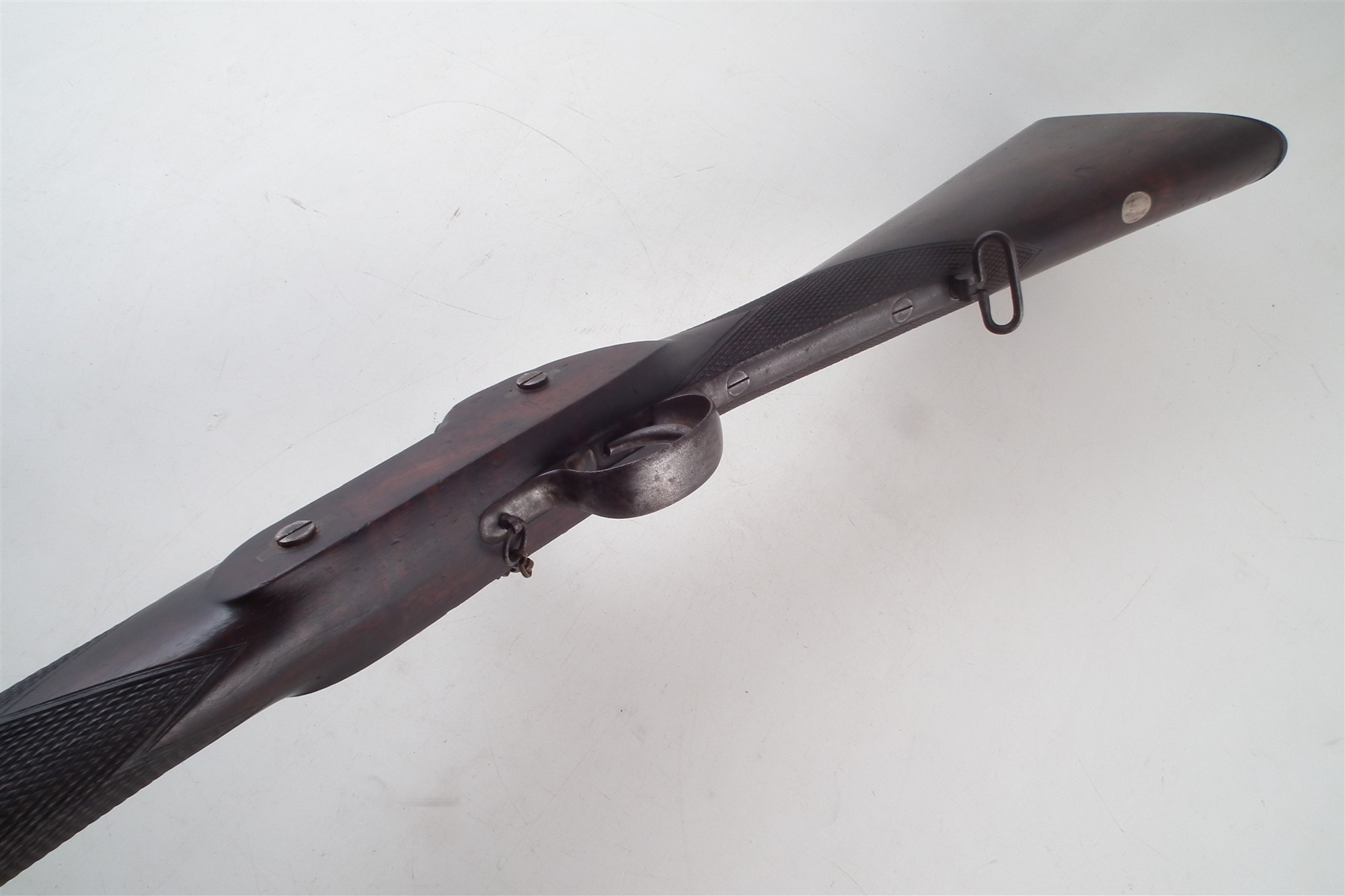 J. Aston Hythe percussion P53 pattern .577 rifle , with chequered stock and iron furniture - Image 7 of 9
