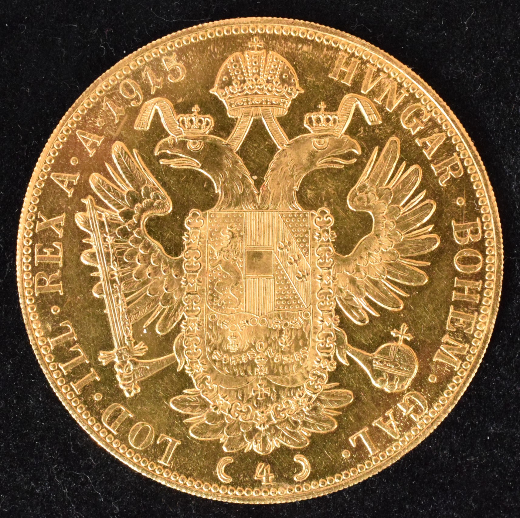Austria, Franz Joseph I, 4 Ducats, 1915, Gold Restrike. - Image 2 of 2