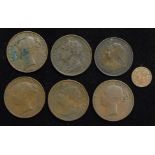 Selection of Queen Victoria and George IV Farthings and an 1848 Model Quarter Farthing (7).