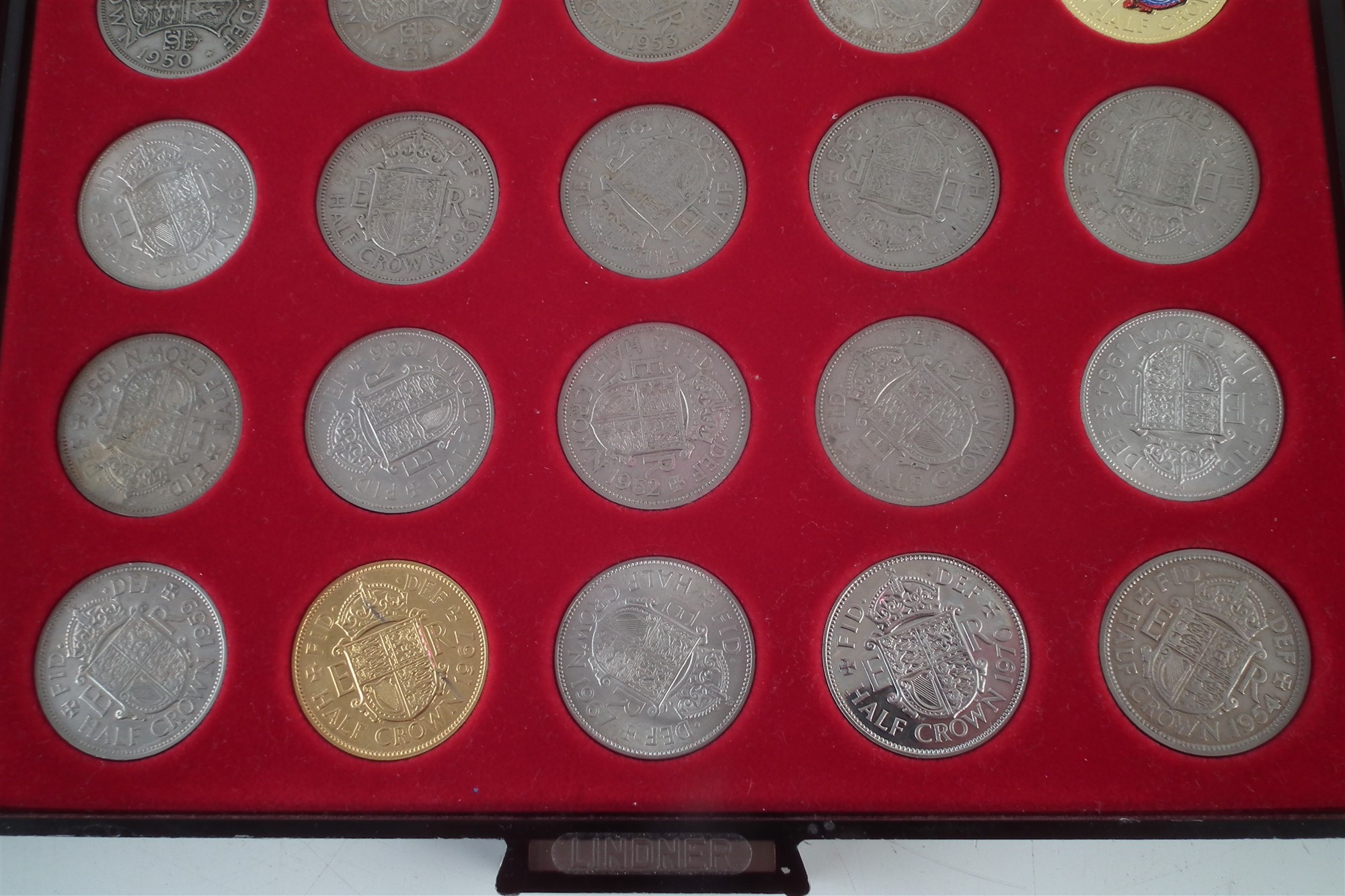 Three trays of coins to include Halfcrowns, Florins, Double Florins and Pennies. - Image 5 of 7