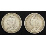 Two Queen Victoria 1889 and 1890 Crowns (2).