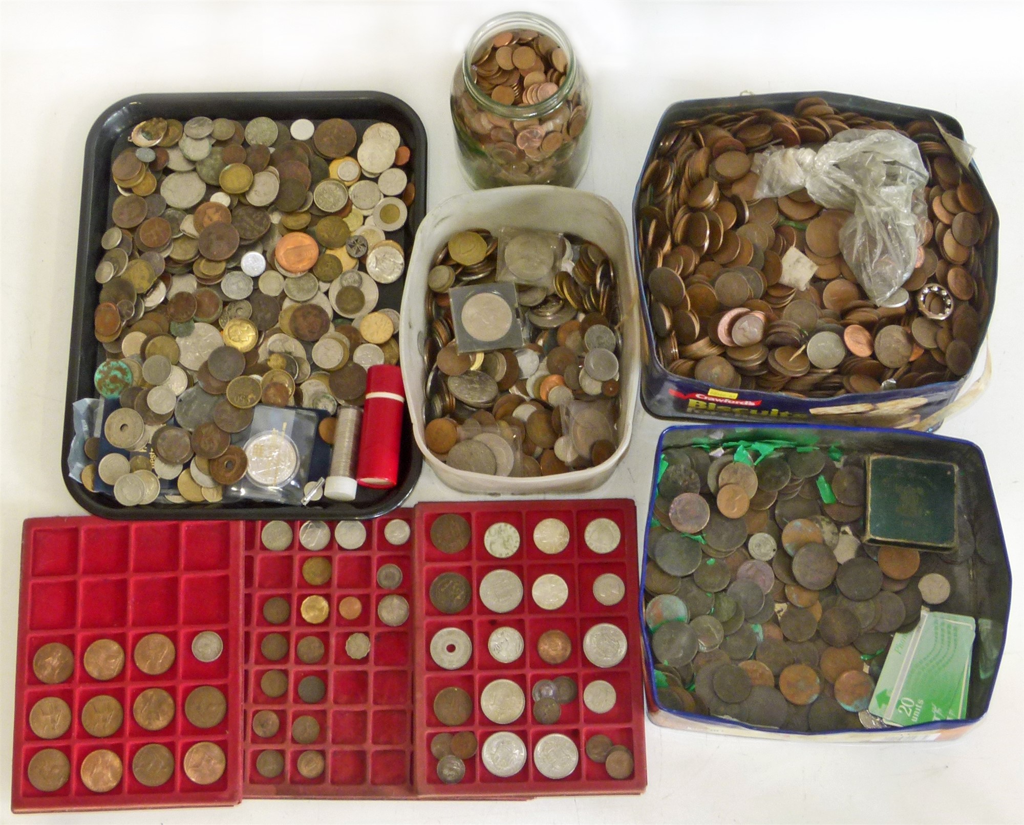 Large collection of mixed world coinage, mainly GB.