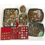 Large collection of mixed world coinage, mainly GB.