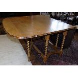 20th century oak gate-leg table. Condition reports are not available for the Interiors Sale.