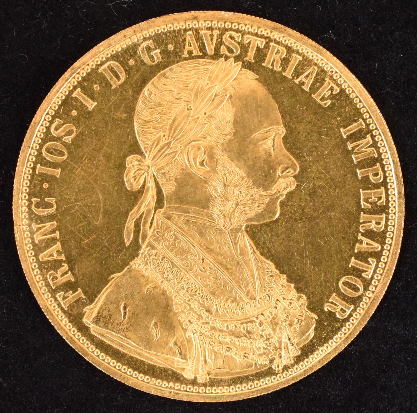 Austria, Franz Joseph I, 4 Ducats, 1915, Gold Restrike.