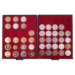 Two trays of modern collectable and reproduction coins.