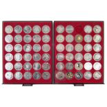 Two trays of Queen Elizabeth II Commemorative coins including Five Crowns etc.
