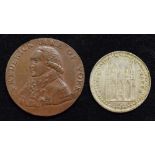 Peterborough Bank Token, 1811, silver and bronze Manchester Halfpenny Token, 1793 (2).