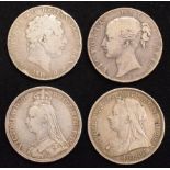 Four assorted Crowns to include three Victoria and one George III (4).