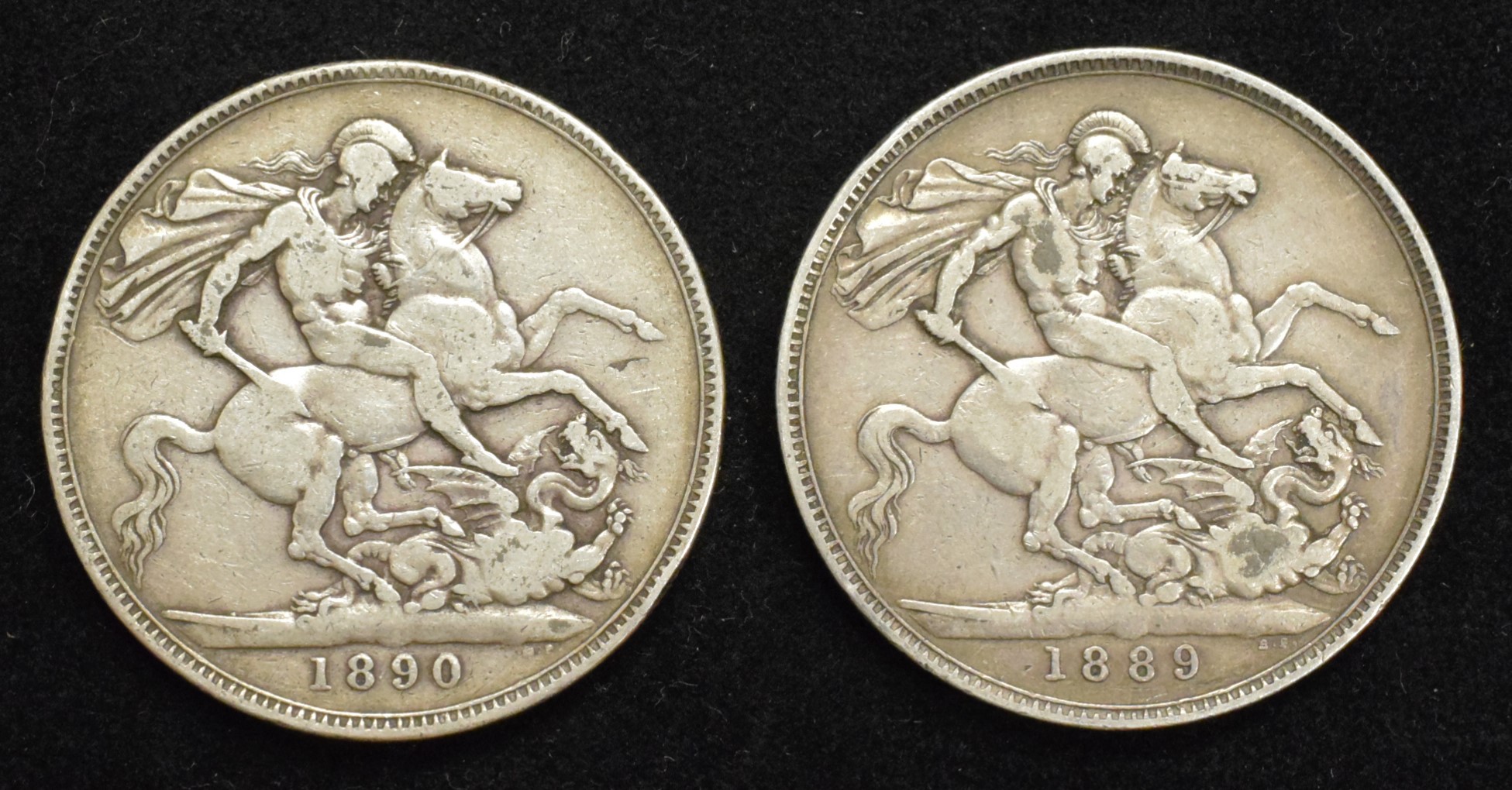 Two Queen Victoria 1889 and 1890 Crowns (2). - Image 2 of 2