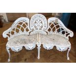 Cast Alloy three seater garden bench. Condition reports are not available for the Interiors Sale.