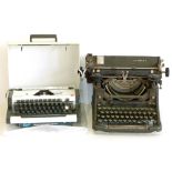 Olivetti typewriter and Olympian traveller De-luxe typewriter and carbon paper. Condition reports