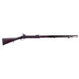 James Aston Hythe percussion P53 pattern .577 rifle , with chequered stock and iron furniture