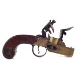 Flintlock tinder lighter, brass action body, 15cm long Section 58(2) Antique /obsolete calibre,
