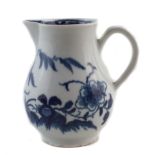 Worcester sparrow beak jug circa 1770 , painted with candle fence pattern, crescent mark to base,