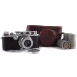 Leica IIIa Screw mount camera, serial number 290816 for 1938, fitted with Elmar f=5cm 1:3.5 lens