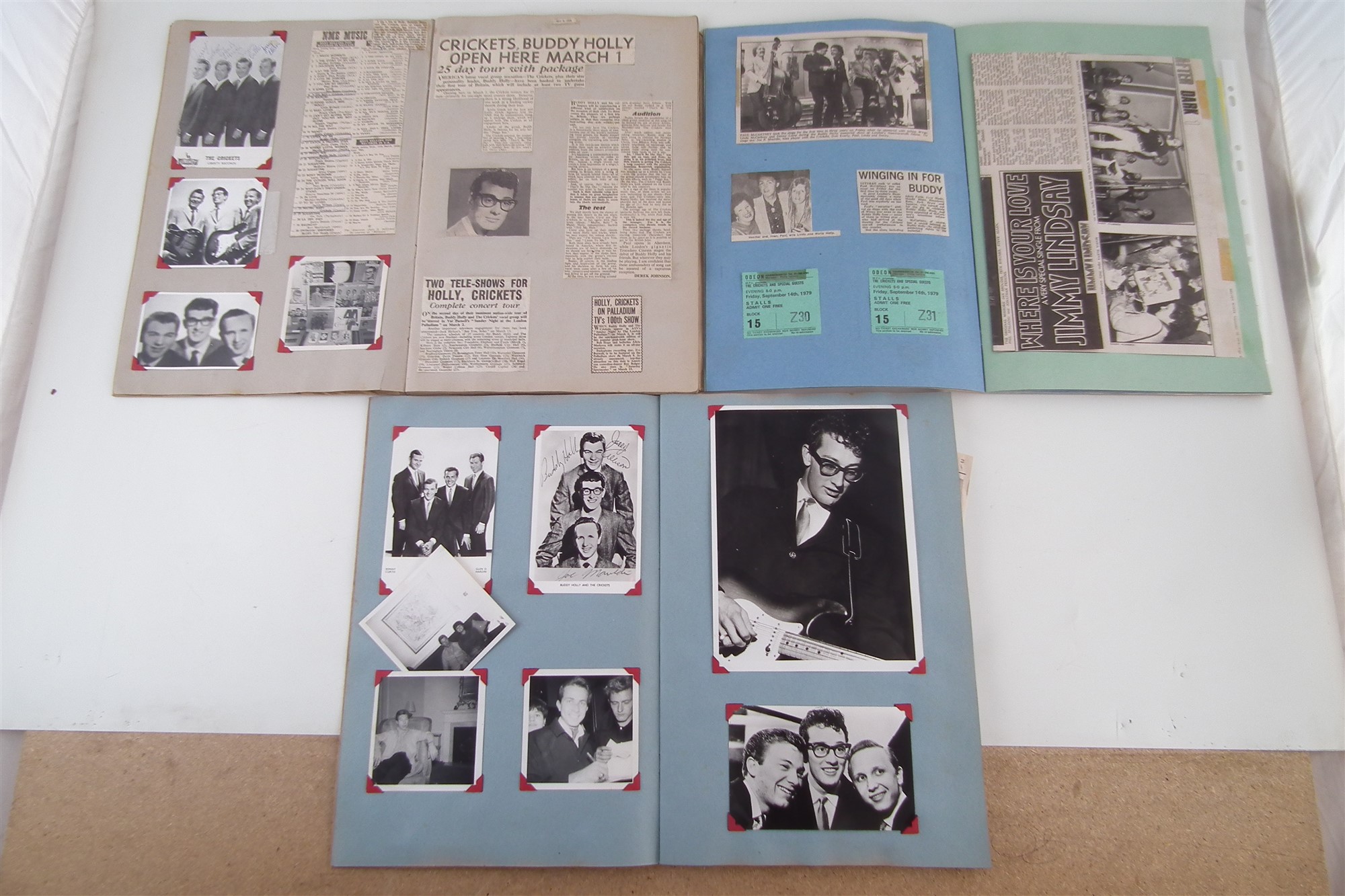 Buddy Holly and Crickets Interest, three scrap books with signatures, including seven signatures - Image 4 of 12