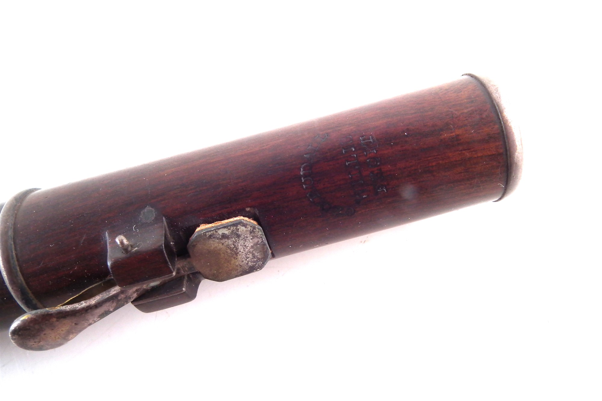 Four key flute by Geo. Rudall , (in F A=440) of Cocus wood, stamped with 5 Clements Inn London - Image 6 of 8