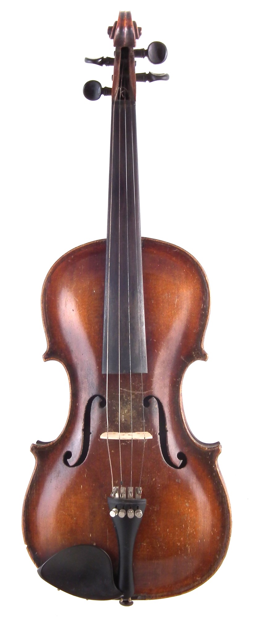 Violin after Stainer , with two piece back stamped Stainer, length of back 35.5cm high with case