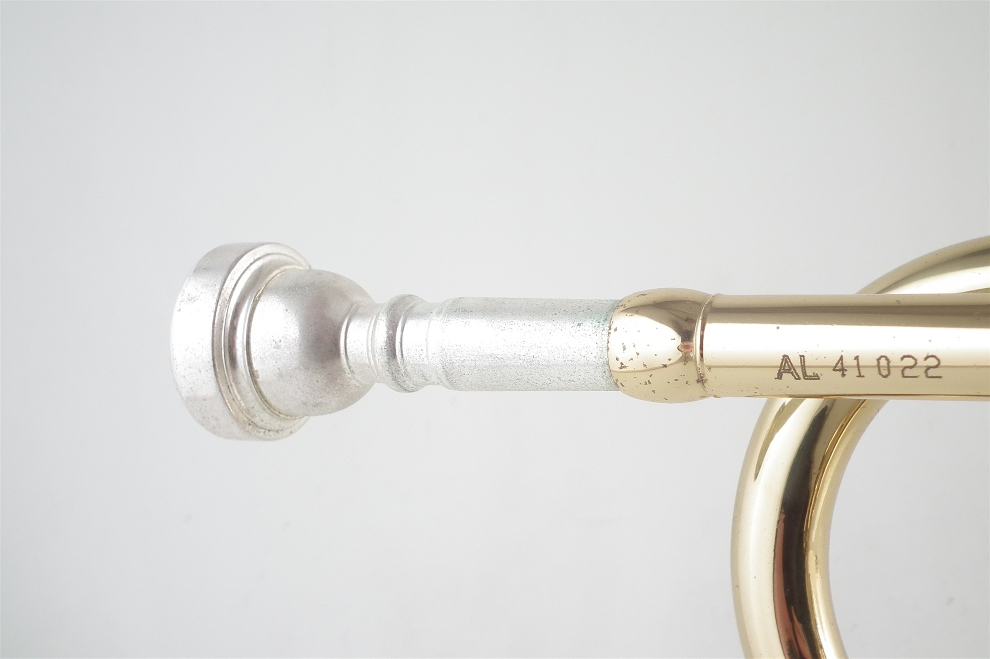 Brass trumpet by Artemis, serial number AL41022, together with padded carry case which measures 56cm - Image 4 of 6