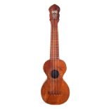 Kumalae Gold medal 1915 Hawaii soprano Model E Ukulele, the inside with pencilled 'E-405'