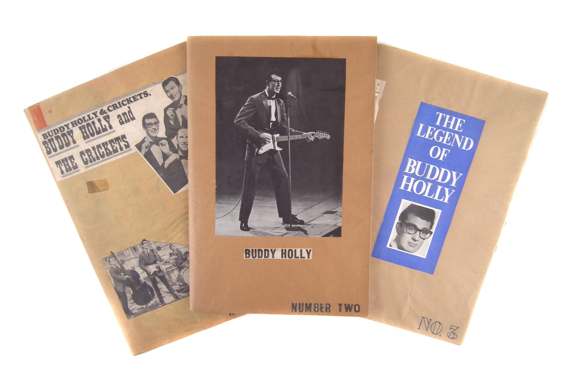 Buddy Holly and Crickets Interest, three scrap books with signatures, including seven signatures